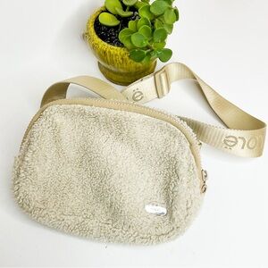 LOLE Cozy Cream Sherpa Style Crossbody Bag